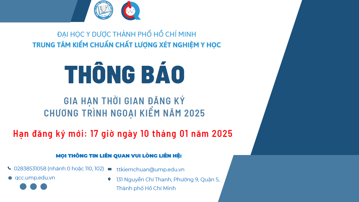 Thông báo gia hạn thời gian đăng ký chương trình ngoại kiểm năm 2025