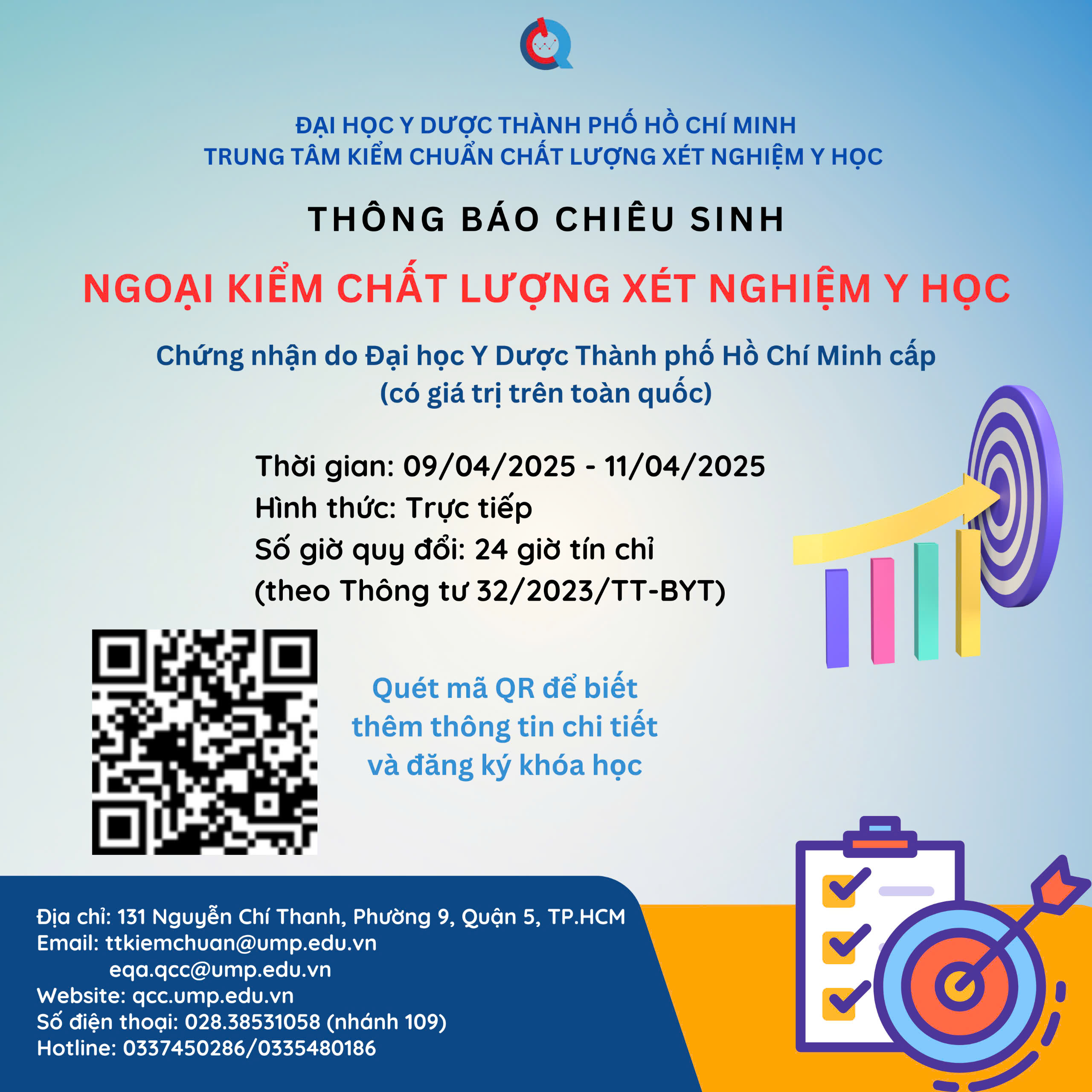 Thông báo Chiêu sinh lớp “Ngoại kiểm chất lượng xét nghiệm y học” – Tháng 04.2025