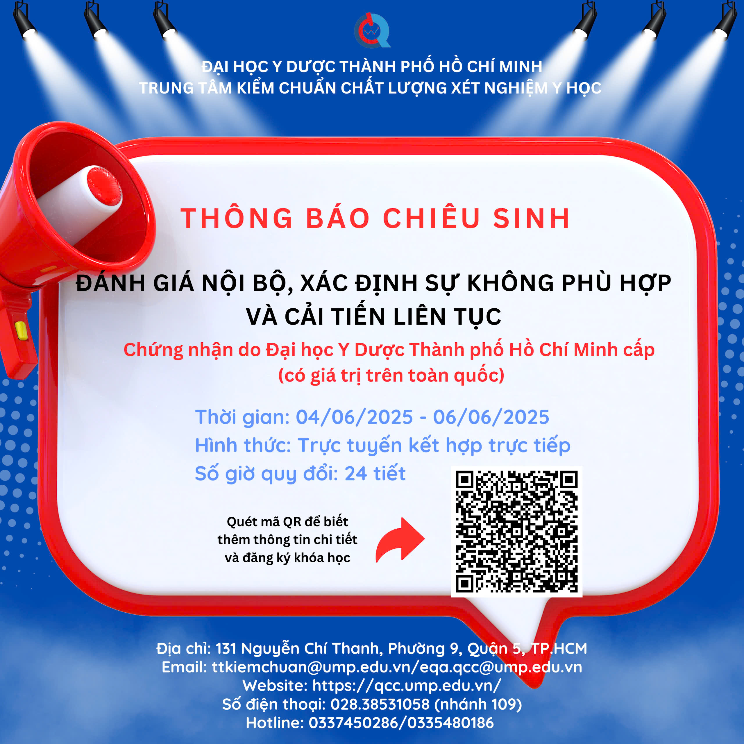 Thông báo Chiêu sinh lớp “Đánh giá nội bộ, Xác định Sự không phù hợp và Cải tiến liên tục” – Tháng 6.2025