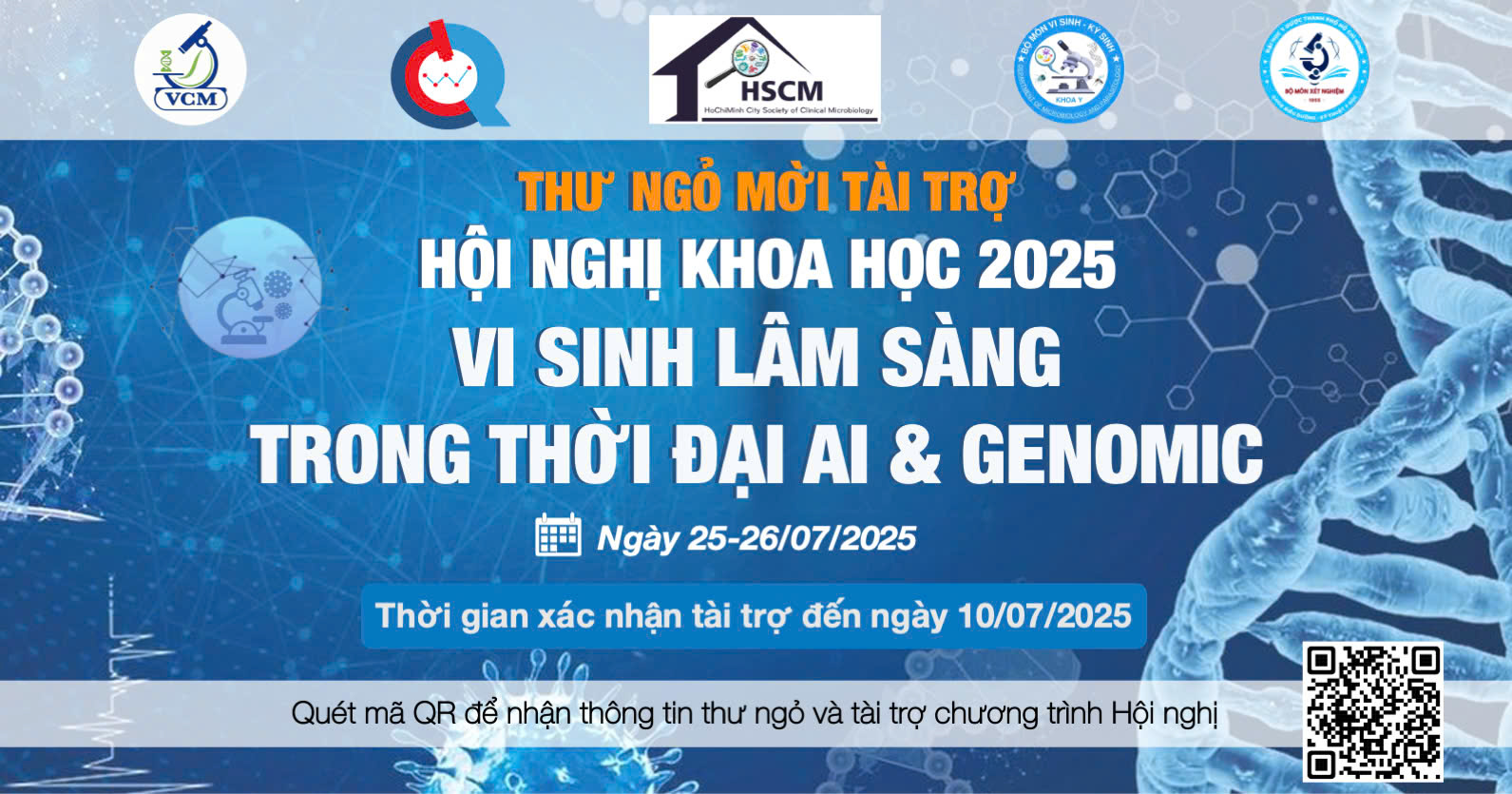 THƯ NGỎ MỜI TÀI TRỢ: Hội nghị khoa học năm 2025  “Vi sinh lâm sàng trong thời đại AI & GENOMIC”