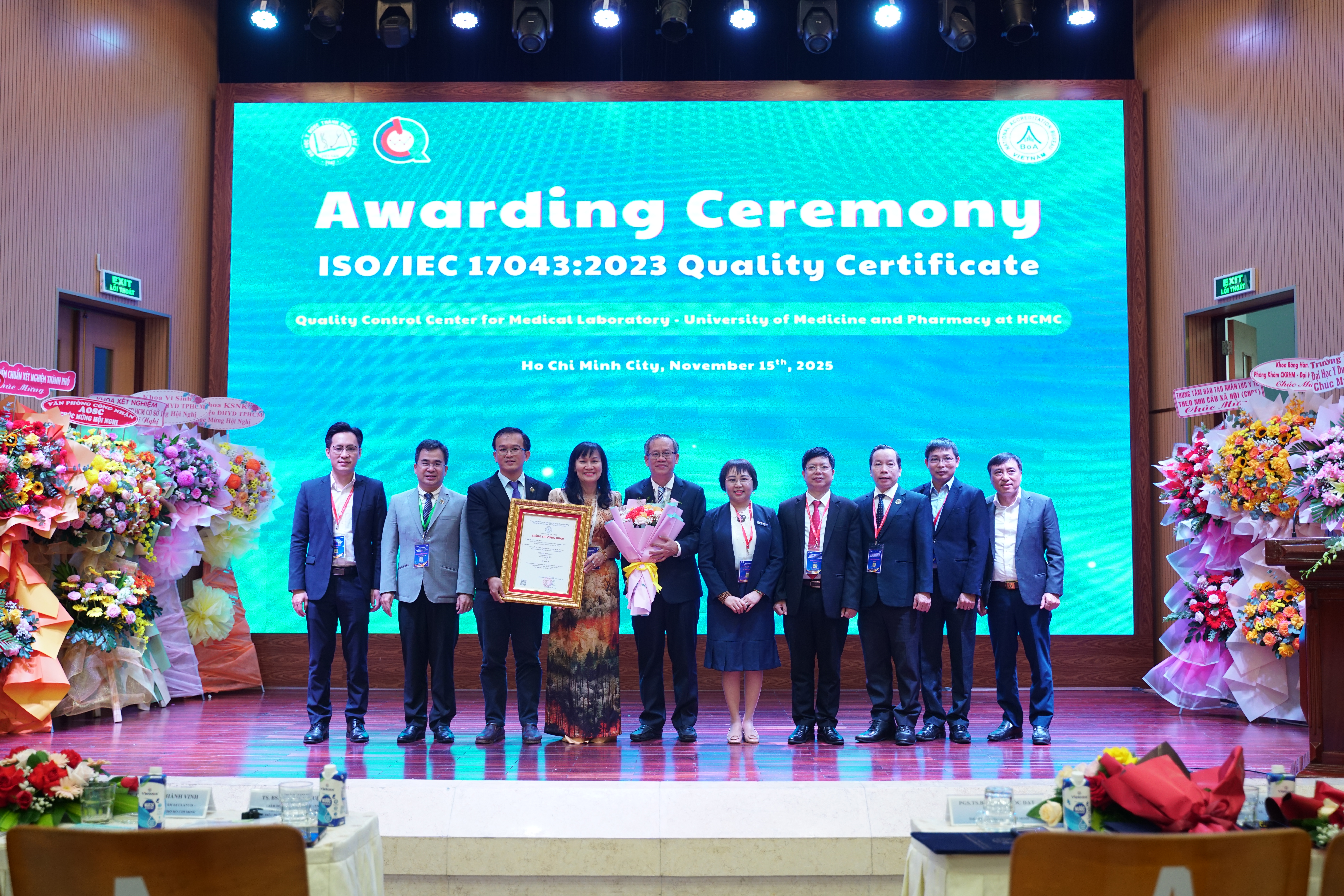 TRUNG TÂM KIỂM CHUẨN CHẤT LƯỢNG XÉT NGHIỆM Y HỌC – ĐẠI HỌC Y DƯỢC TP.HCM VINH DỰ ĐÓN NHẬN CHỨNG NHẬN ISO/IEC 17043:2023