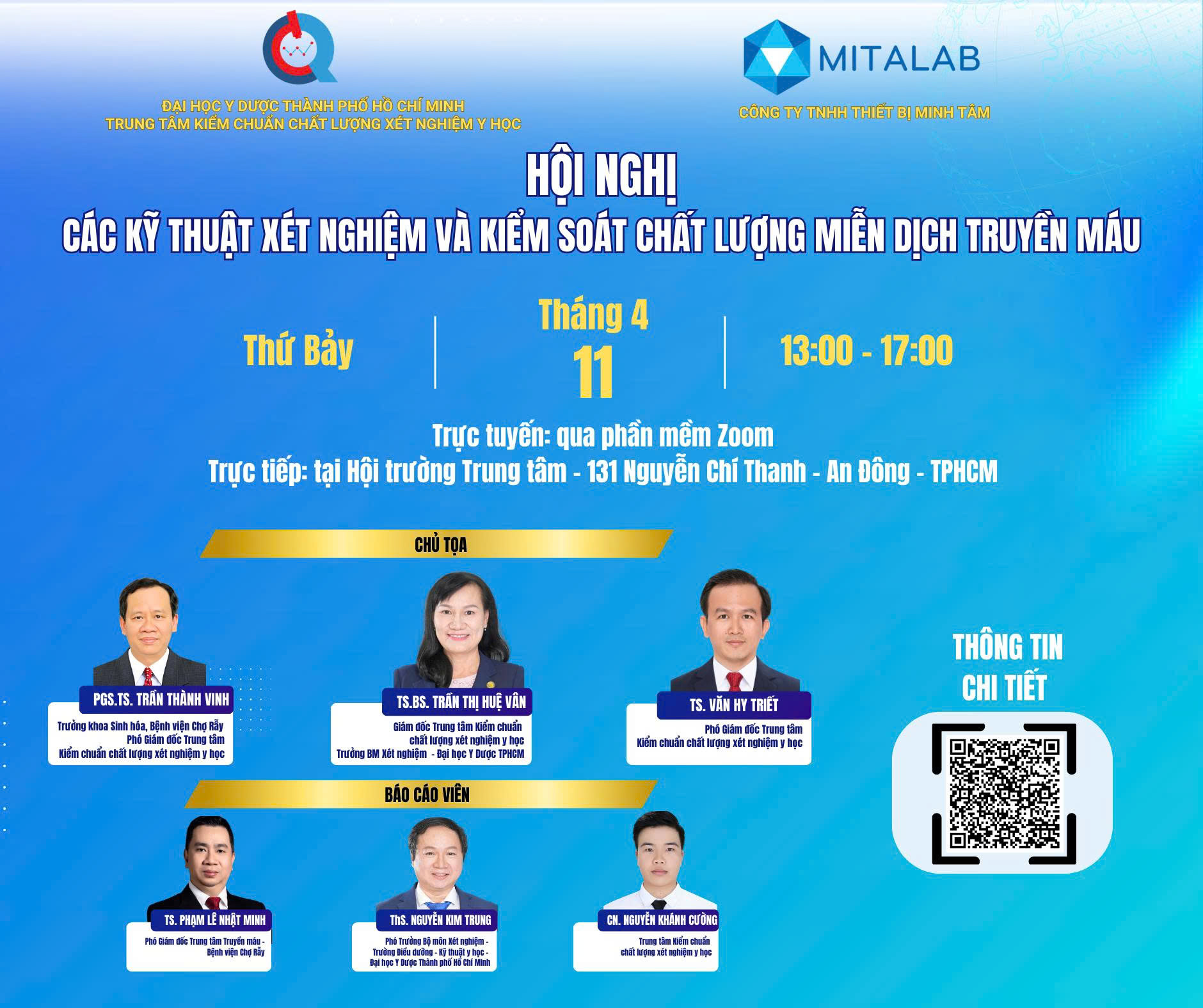 Chương trình Hội nghị “Các kỹ thuật xét nghiệm và kiểm soát chất lượng miễn dịch truyền máu” ngày 11.4.2026